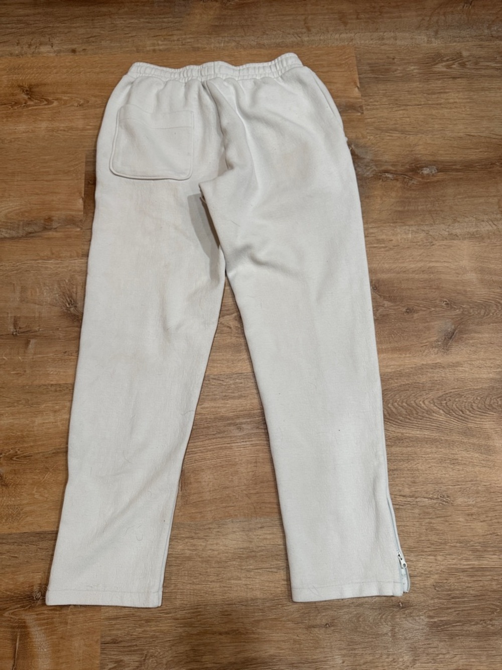 Lacoste Cream Fleece Joggers with Back Patch Pocket - Picture 2 of 4